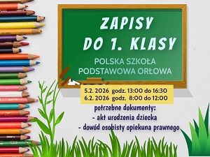 Zapisy do klasy 1.  na rok szkolny 2026 / 2027